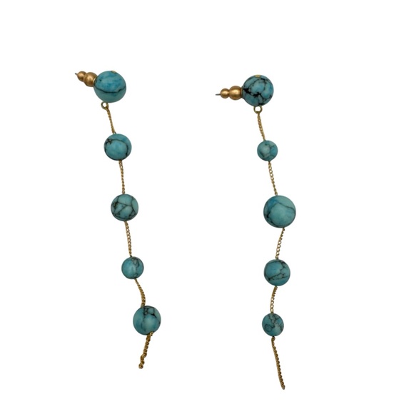 NEW Cult Gaia Atum Earrings in Ibiza Turquoise - Picture 4 of 6